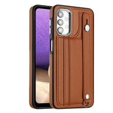 Load image into Gallery viewer, Shockproof Leather Phone Case with Wrist Strap, For Samsung Galaxy A23 4G / F23 5G / M23 5G, For Samsung Galaxy A53 5G, For Samsung Galaxy A73 5G, For Samsung Galaxy A33 5G, For Samsung Galaxy A13 4G, For Samsung Galaxy S22 Ultra 5G                    ...