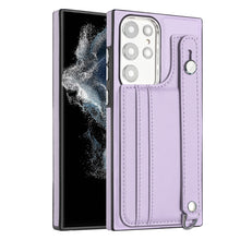 Load image into Gallery viewer, Shockproof Leather Phone Case with Wrist Strap, For Samsung Galaxy A23 4G / F23 5G / M23 5G, For Samsung Galaxy A53 5G, For Samsung Galaxy A73 5G, For Samsung Galaxy A33 5G, For Samsung Galaxy A13 4G, For Samsung Galaxy S22 Ultra 5G                    ...