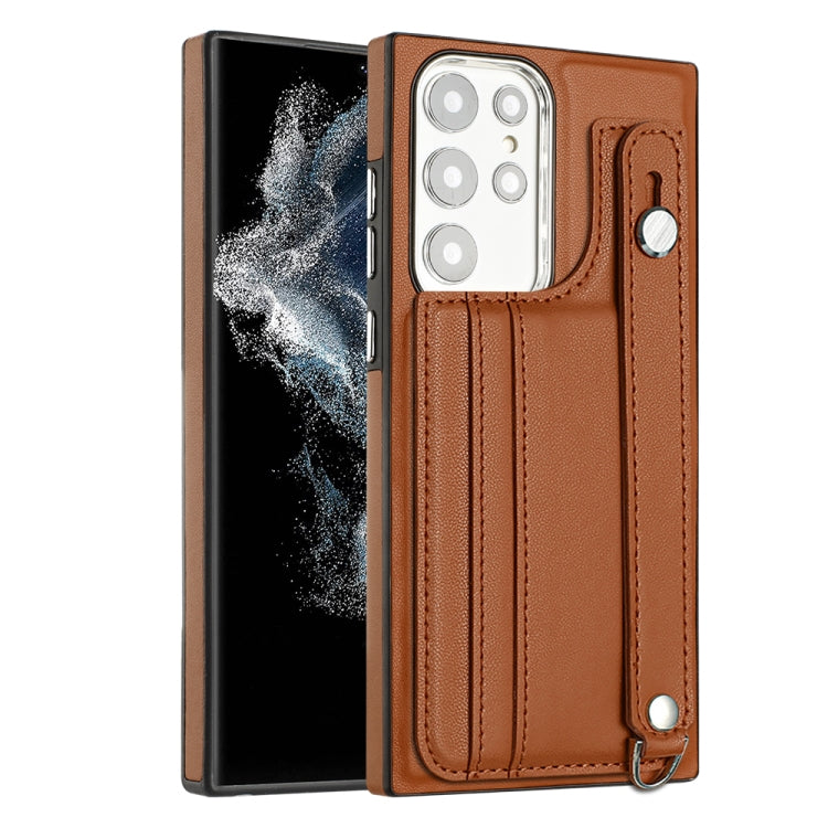 Shockproof Leather Phone Case with Wrist Strap, For Samsung Galaxy A23 4G / F23 5G / M23 5G, For Samsung Galaxy A53 5G, For Samsung Galaxy A73 5G, For Samsung Galaxy A33 5G, For Samsung Galaxy A13 4G, For Samsung Galaxy S22 Ultra 5G                    ...