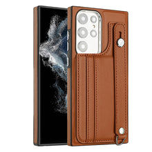Load image into Gallery viewer, Shockproof Leather Phone Case with Wrist Strap, For Samsung Galaxy A23 4G / F23 5G / M23 5G, For Samsung Galaxy A53 5G, For Samsung Galaxy A73 5G, For Samsung Galaxy A33 5G, For Samsung Galaxy A13 4G, For Samsung Galaxy S22 Ultra 5G                    ...