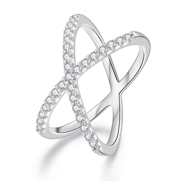 S925 Sterling Silver White Gold Plated Dual Layer Moissanite Ring Hand Decoration, MSR036-6, MSR036-7, MSR036-8, MSR036-9