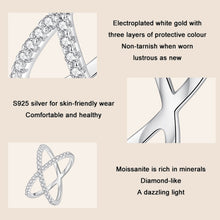 Load image into Gallery viewer, S925 Sterling Silver White Gold Plated Dual Layer Moissanite Ring Hand Decoration, MSR036-6, MSR036-7, MSR036-8, MSR036-9