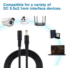 Load image into Gallery viewer, 5.5 x 2.1mm Female to Male DC Power Extension Cable, 1m, 1.5m, 3m, 5m, 10m