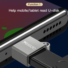 Load image into Gallery viewer, Yesido GS08 Type-C to USB 3.0 OTG Mini Connector Adapter with Keychain