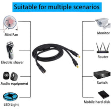 Load image into Gallery viewer, 5.5 x 2.5mm 1 to 2 Female to Male Plug DC Power Splitter Adapter Power Cable, Cable Length: 70cm