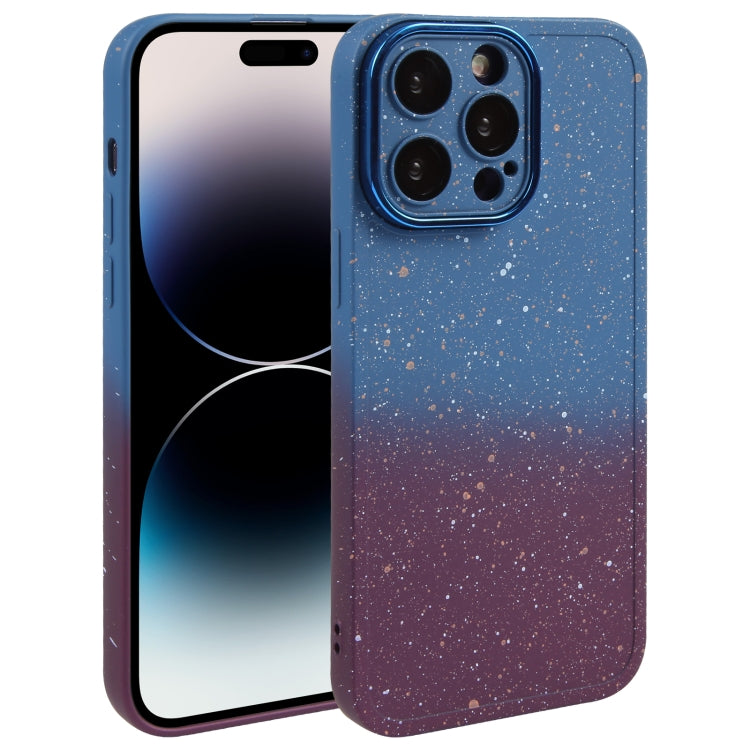 Gradient Starry Silicone Phone Case with Lens Film, For iPhone 14 Plus, For iPhone 15 Pro Max, For iPhone 15 Pro, For iPhone 14, For iPhone 15 Plus, For iPhone 14 Pro, For iPhone 15, For iPhone 14 Pro Max