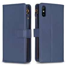 Load image into Gallery viewer, 9 Card Slots Zipper Wallet Leather Flip Phone Case, For Xiaomi Redmi Note 10 Pro, For Xiaomi Redmi Note 10, For Xiaomi Poco X3, For Xiaomi Redmi 9A, For Xiaomi Redmi 9, For Xiaomi Redmi 9C, For Xiaomi Redmi Note 9 Pro Max