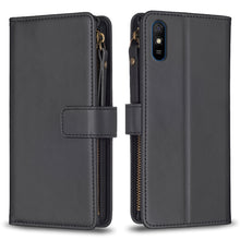 Load image into Gallery viewer, 9 Card Slots Zipper Wallet Leather Flip Phone Case, For Xiaomi Redmi Note 10 Pro, For Xiaomi Redmi Note 10, For Xiaomi Poco X3, For Xiaomi Redmi 9A, For Xiaomi Redmi 9, For Xiaomi Redmi 9C, For Xiaomi Redmi Note 9 Pro Max