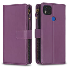 Load image into Gallery viewer, 9 Card Slots Zipper Wallet Leather Flip Phone Case, For Xiaomi Redmi Note 10 Pro, For Xiaomi Redmi Note 10, For Xiaomi Poco X3, For Xiaomi Redmi 9A, For Xiaomi Redmi 9, For Xiaomi Redmi 9C, For Xiaomi Redmi Note 9 Pro Max