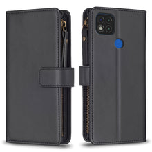 Load image into Gallery viewer, 9 Card Slots Zipper Wallet Leather Flip Phone Case, For Xiaomi Redmi Note 10 Pro, For Xiaomi Redmi Note 10, For Xiaomi Poco X3, For Xiaomi Redmi 9A, For Xiaomi Redmi 9, For Xiaomi Redmi 9C, For Xiaomi Redmi Note 9 Pro Max