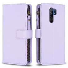 Load image into Gallery viewer, 9 Card Slots Zipper Wallet Leather Flip Phone Case, For Xiaomi Redmi Note 10 Pro, For Xiaomi Redmi Note 10, For Xiaomi Poco X3, For Xiaomi Redmi 9A, For Xiaomi Redmi 9, For Xiaomi Redmi 9C, For Xiaomi Redmi Note 9 Pro Max