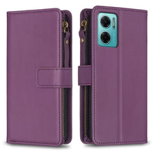 Load image into Gallery viewer, 9 Card Slots Zipper Wallet Leather Flip Phone Case, For Xiaomi Redmi 12C, For Xiaomi 13 Lite, For Xiaomi Redmi K60 / K60 Pro, For Xiaomi 13 Pro, For Xiaomi 13, For Xiaomi 12T / 12T Pro, For Xiaomi 12 Lite, For Xiaomi Redmi 10 5G