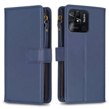 Load image into Gallery viewer, 9 Card Slots Zipper Wallet Leather Flip Phone Case, For Xiaomi Redmi 10C, For Xiaomi 12 Pro, For Xiaomi 12, For Xiaomi Redmi Note 11 Pro, For Xiaomi Mi 11T / 11T Pro, For Xiaomi Redmi 10, For Xiaomi Mi 11 Lite, For Xiaomi Redmi Note 10 5G