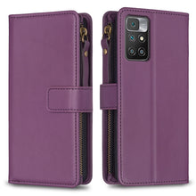 Load image into Gallery viewer, 9 Card Slots Zipper Wallet Leather Flip Phone Case, For Xiaomi Redmi 10C, For Xiaomi 12 Pro, For Xiaomi 12, For Xiaomi Redmi Note 11 Pro, For Xiaomi Mi 11T / 11T Pro, For Xiaomi Redmi 10, For Xiaomi Mi 11 Lite, For Xiaomi Redmi Note 10 5G