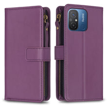Load image into Gallery viewer, 9 Card Slots Zipper Wallet Leather Flip Phone Case, For Xiaomi Redmi 12C, For Xiaomi 13 Lite, For Xiaomi Redmi K60 / K60 Pro, For Xiaomi 13 Pro, For Xiaomi 13, For Xiaomi 12T / 12T Pro, For Xiaomi 12 Lite, For Xiaomi Redmi 10 5G