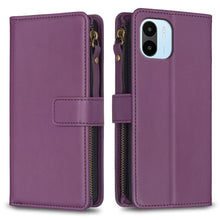 Load image into Gallery viewer, 9 Card Slots Zipper Wallet Leather Flip Phone Case, For Xiaomi Poco F5 5G, For Xiaomi Redmi Note 12S 4G, For Xiaomi Redmi Note 12 4G, For Xiaomi Civi 3 5G, For Xiaomi Redmi A1 / A2, For Xiaomi Redmi Note 12 Pro+ 5G Global, For Xiaomi Redmi Note 12 Pro ...