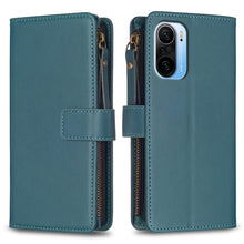 Load image into Gallery viewer, 9 Card Slots Zipper Wallet Leather Flip Phone Case, For Xiaomi Redmi Note 10 Pro, For Xiaomi Redmi Note 10, For Xiaomi Redmi K40 / K40 Pro, For Xiaomi Poco M3, For Xiaomi Poco X3, For Xiaomi Redmi 9A, For Xiaomi Redmi 9, For Xiaomi Redmi 9C
