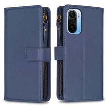 Load image into Gallery viewer, 9 Card Slots Zipper Wallet Leather Flip Phone Case, For Xiaomi Redmi Note 10 Pro, For Xiaomi Redmi Note 10, For Xiaomi Redmi K40 / K40 Pro, For Xiaomi Poco M3, For Xiaomi Poco X3, For Xiaomi Redmi 9A, For Xiaomi Redmi 9, For Xiaomi Redmi 9C