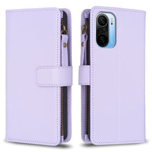 Load image into Gallery viewer, 9 Card Slots Zipper Wallet Leather Flip Phone Case, For Xiaomi Redmi Note 10 Pro, For Xiaomi Redmi Note 10, For Xiaomi Redmi K40 / K40 Pro, For Xiaomi Poco M3, For Xiaomi Poco X3, For Xiaomi Redmi 9A, For Xiaomi Redmi 9, For Xiaomi Redmi 9C