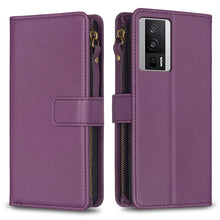 Load image into Gallery viewer, 9 Card Slots Zipper Wallet Leather Flip Phone Case, For Xiaomi Redmi 12C, For Xiaomi 13 Lite, For Xiaomi Redmi K60 / K60 Pro, For Xiaomi 13 Pro, For Xiaomi 13, For Xiaomi 12T / 12T Pro, For Xiaomi 12 Lite, For Xiaomi Redmi 10 5G