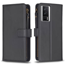Load image into Gallery viewer, 9 Card Slots Zipper Wallet Leather Flip Phone Case, For Xiaomi Redmi 12C, For Xiaomi 13 Lite, For Xiaomi Redmi K60 / K60 Pro, For Xiaomi 13 Pro, For Xiaomi 13, For Xiaomi 12T / 12T Pro, For Xiaomi 12 Lite, For Xiaomi Redmi 10 5G