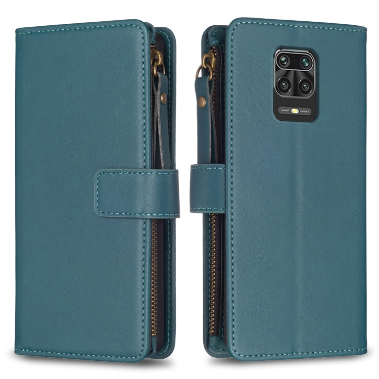 9 Card Slots Zipper Wallet Leather Flip Phone Case, For Xiaomi Redmi Note 10 Pro, For Xiaomi Redmi Note 10, For Xiaomi Poco X3, For Xiaomi Redmi 9A, For Xiaomi Redmi 9, For Xiaomi Redmi 9C, For Xiaomi Redmi Note 9 Pro Max