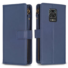 Load image into Gallery viewer, 9 Card Slots Zipper Wallet Leather Flip Phone Case, For Xiaomi Redmi Note 10 Pro, For Xiaomi Redmi Note 10, For Xiaomi Poco X3, For Xiaomi Redmi 9A, For Xiaomi Redmi 9, For Xiaomi Redmi 9C, For Xiaomi Redmi Note 9 Pro Max