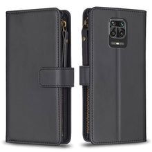 Load image into Gallery viewer, 9 Card Slots Zipper Wallet Leather Flip Phone Case, For Xiaomi Redmi Note 10 Pro, For Xiaomi Redmi Note 10, For Xiaomi Poco X3, For Xiaomi Redmi 9A, For Xiaomi Redmi 9, For Xiaomi Redmi 9C, For Xiaomi Redmi Note 9 Pro Max