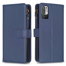 Load image into Gallery viewer, 9 Card Slots Zipper Wallet Leather Flip Phone Case, For Xiaomi Redmi 10C, For Xiaomi 12 Pro, For Xiaomi 12, For Xiaomi Redmi Note 11 Pro, For Xiaomi Mi 11T / 11T Pro, For Xiaomi Redmi 10, For Xiaomi Mi 11 Lite, For Xiaomi Redmi Note 10 5G