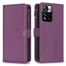 Load image into Gallery viewer, 9 Card Slots Zipper Wallet Leather Flip Phone Case, For Xiaomi Redmi 10C, For Xiaomi 12 Pro, For Xiaomi 12, For Xiaomi Redmi Note 11 Pro, For Xiaomi Mi 11T / 11T Pro, For Xiaomi Redmi 10, For Xiaomi Mi 11 Lite, For Xiaomi Redmi Note 10 5G