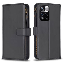 Load image into Gallery viewer, 9 Card Slots Zipper Wallet Leather Flip Phone Case, For Xiaomi Redmi 10C, For Xiaomi 12 Pro, For Xiaomi 12, For Xiaomi Redmi Note 11 Pro, For Xiaomi Mi 11T / 11T Pro, For Xiaomi Redmi 10, For Xiaomi Mi 11 Lite, For Xiaomi Redmi Note 10 5G