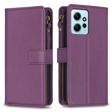 Load image into Gallery viewer, 9 Card Slots Zipper Wallet Leather Flip Phone Case, For Xiaomi Poco F5 5G, For Xiaomi Redmi Note 12S 4G, For Xiaomi Redmi Note 12 4G, For Xiaomi Civi 3 5G, For Xiaomi Redmi A1 / A2, For Xiaomi Redmi Note 12 Pro+ 5G Global, For Xiaomi Redmi Note 12 Pro ...