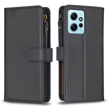 Load image into Gallery viewer, 9 Card Slots Zipper Wallet Leather Flip Phone Case, For Xiaomi Poco F5 5G, For Xiaomi Redmi Note 12S 4G, For Xiaomi Redmi Note 12 4G, For Xiaomi Civi 3 5G, For Xiaomi Redmi A1 / A2, For Xiaomi Redmi Note 12 Pro+ 5G Global, For Xiaomi Redmi Note 12 Pro ...