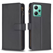 Load image into Gallery viewer, 9 Card Slots Zipper Wallet Leather Flip Phone Case, For Xiaomi Poco F5 5G, For Xiaomi Redmi Note 12S 4G, For Xiaomi Redmi Note 12 4G, For Xiaomi Civi 3 5G, For Xiaomi Redmi A1 / A2, For Xiaomi Redmi Note 12 Pro+ 5G Global, For Xiaomi Redmi Note 12 Pro ...