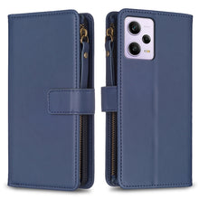 Load image into Gallery viewer, 9 Card Slots Zipper Wallet Leather Flip Phone Case, For Xiaomi Poco F5 5G, For Xiaomi Redmi Note 12S 4G, For Xiaomi Redmi Note 12 4G, For Xiaomi Civi 3 5G, For Xiaomi Redmi A1 / A2, For Xiaomi Redmi Note 12 Pro+ 5G Global, For Xiaomi Redmi Note 12 Pro ...
