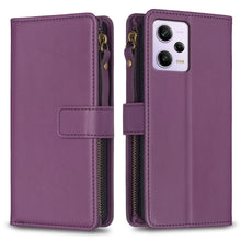 Load image into Gallery viewer, 9 Card Slots Zipper Wallet Leather Flip Phone Case, For Xiaomi Poco F5 5G, For Xiaomi Redmi Note 12S 4G, For Xiaomi Redmi Note 12 4G, For Xiaomi Civi 3 5G, For Xiaomi Redmi A1 / A2, For Xiaomi Redmi Note 12 Pro+ 5G Global, For Xiaomi Redmi Note 12 Pro ...