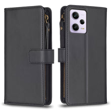 Load image into Gallery viewer, 9 Card Slots Zipper Wallet Leather Flip Phone Case, For Xiaomi Poco F5 5G, For Xiaomi Redmi Note 12S 4G, For Xiaomi Redmi Note 12 4G, For Xiaomi Civi 3 5G, For Xiaomi Redmi A1 / A2, For Xiaomi Redmi Note 12 Pro+ 5G Global, For Xiaomi Redmi Note 12 Pro ...