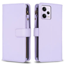 Load image into Gallery viewer, 9 Card Slots Zipper Wallet Leather Flip Phone Case, For Xiaomi Poco F5 5G, For Xiaomi Redmi Note 12S 4G, For Xiaomi Redmi Note 12 4G, For Xiaomi Civi 3 5G, For Xiaomi Redmi A1 / A2, For Xiaomi Redmi Note 12 Pro+ 5G Global, For Xiaomi Redmi Note 12 Pro ...