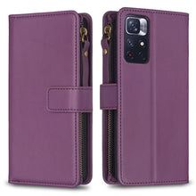 Load image into Gallery viewer, 9 Card Slots Zipper Wallet Leather Flip Phone Case, For Xiaomi Poco F5 5G, For Xiaomi Redmi Note 12S 4G, For Xiaomi Redmi Note 12 4G, For Xiaomi Civi 3 5G, For Xiaomi Redmi A1 / A2, For Xiaomi Redmi Note 12 Pro+ 5G Global, For Xiaomi Redmi Note 12 Pro ...