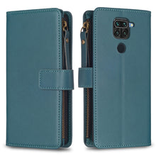 Load image into Gallery viewer, 9 Card Slots Zipper Wallet Leather Flip Phone Case, For Xiaomi Redmi Note 9, For Xiaomi Redmi Note 9 Pro Max