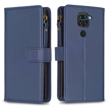 Load image into Gallery viewer, 9 Card Slots Zipper Wallet Leather Flip Phone Case, For Xiaomi Redmi Note 9, For Xiaomi Redmi Note 9 Pro Max