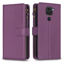 Load image into Gallery viewer, 9 Card Slots Zipper Wallet Leather Flip Phone Case, For Xiaomi Redmi Note 9, For Xiaomi Redmi Note 9 Pro Max