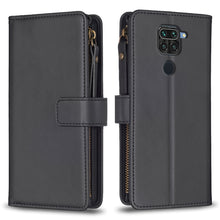 Load image into Gallery viewer, 9 Card Slots Zipper Wallet Leather Flip Phone Case, For Xiaomi Redmi Note 9, For Xiaomi Redmi Note 9 Pro Max