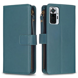9 Card Slots Zipper Wallet Leather Flip Phone Case, For Xiaomi Redmi Note 10 Pro, For Xiaomi Redmi Note 10, For Xiaomi Poco X3, For Xiaomi Redmi 9A, For Xiaomi Redmi 9, For Xiaomi Redmi 9C, For Xiaomi Redmi Note 9 Pro Max