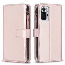 Load image into Gallery viewer, 9 Card Slots Zipper Wallet Leather Flip Phone Case, For Xiaomi Redmi Note 10 Pro, For Xiaomi Redmi Note 10, For Xiaomi Poco X3, For Xiaomi Redmi 9A, For Xiaomi Redmi 9, For Xiaomi Redmi 9C, For Xiaomi Redmi Note 9 Pro Max