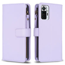 Load image into Gallery viewer, 9 Card Slots Zipper Wallet Leather Flip Phone Case, For Xiaomi Redmi Note 10 Pro, For Xiaomi Redmi Note 10, For Xiaomi Poco X3, For Xiaomi Redmi 9A, For Xiaomi Redmi 9, For Xiaomi Redmi 9C, For Xiaomi Redmi Note 9 Pro Max