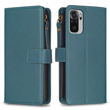 Load image into Gallery viewer, 9 Card Slots Zipper Wallet Leather Flip Phone Case, For Xiaomi Redmi Note 10 Pro, For Xiaomi Redmi Note 10, For Xiaomi Poco X3, For Xiaomi Redmi 9A, For Xiaomi Redmi 9, For Xiaomi Redmi 9C, For Xiaomi Redmi Note 9 Pro Max