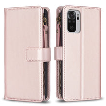 Load image into Gallery viewer, 9 Card Slots Zipper Wallet Leather Flip Phone Case, For Xiaomi Redmi Note 10 Pro, For Xiaomi Redmi Note 10, For Xiaomi Poco X3, For Xiaomi Redmi 9A, For Xiaomi Redmi 9, For Xiaomi Redmi 9C, For Xiaomi Redmi Note 9 Pro Max
