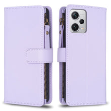 Load image into Gallery viewer, 9 Card Slots Zipper Wallet Leather Flip Phone Case, For Xiaomi Poco F5 5G, For Xiaomi Redmi Note 12S 4G, For Xiaomi Redmi Note 12 4G, For Xiaomi Civi 3 5G, For Xiaomi Redmi A1 / A2, For Xiaomi Redmi Note 12 Pro+ 5G Global, For Xiaomi Redmi Note 12 Pro ...
