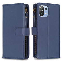 Load image into Gallery viewer, 9 Card Slots Zipper Wallet Leather Flip Phone Case, For Xiaomi Redmi 10C, For Xiaomi 12 Pro, For Xiaomi 12, For Xiaomi Redmi Note 11 Pro, For Xiaomi Mi 11T / 11T Pro, For Xiaomi Redmi 10, For Xiaomi Mi 11 Lite, For Xiaomi Redmi Note 10 5G